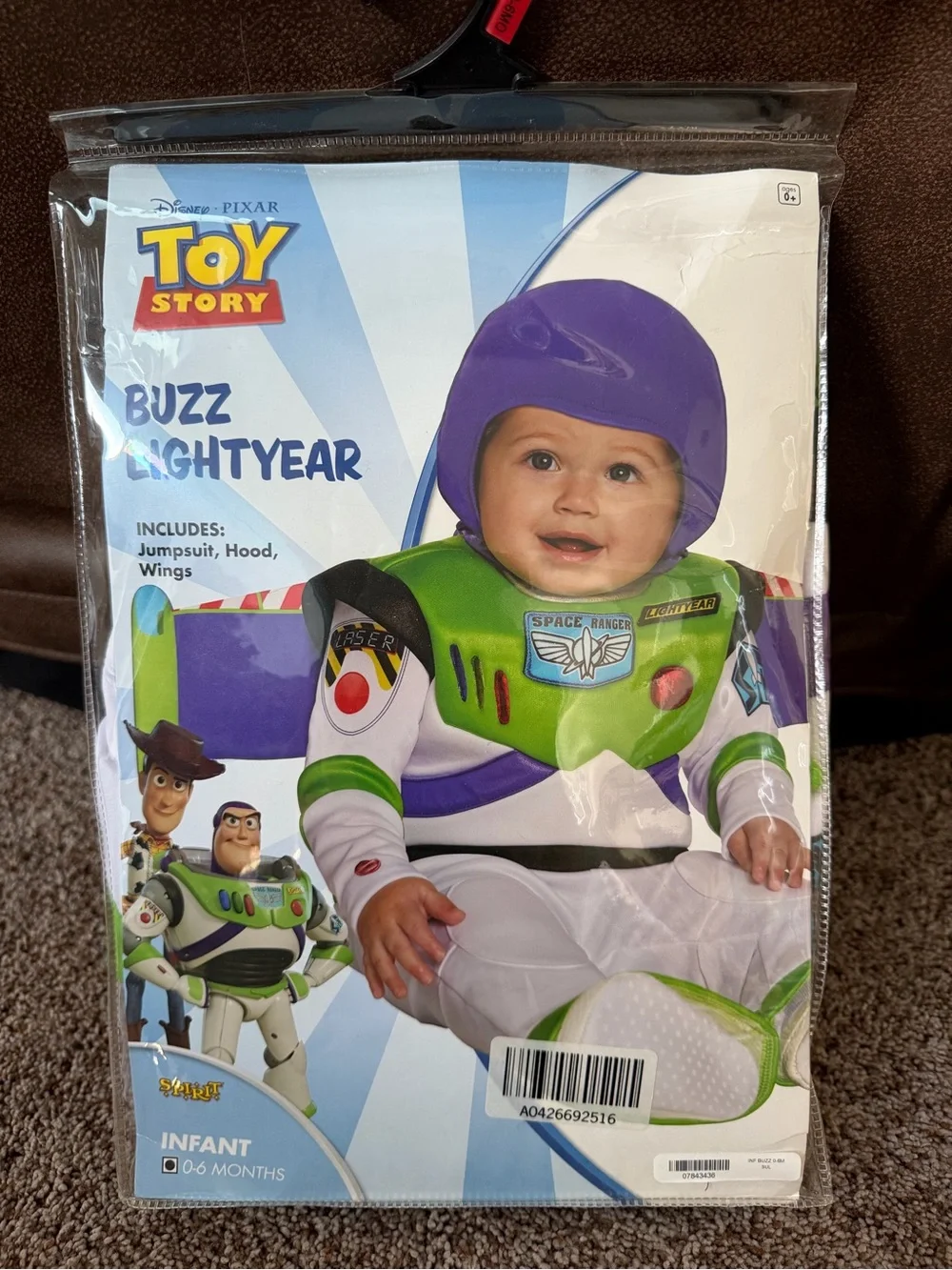 Disney Pixar Toy Story Buzz Lightyear Infant Costume - White, Green, Purple